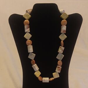 Handmade Stone Necklace with Earthy Tones
